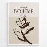Indlæs billede til gallerivisning Framed Galerie Bohème poster featuring abstract brown floral line art on beige and light cream background.
