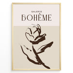 Indlæs billede til gallerivisning Framed Galerie Bohème poster featuring abstract brown floral line art on beige and light cream background.
