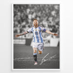 Indlæs billede til gallerivisning Lionel Messi Argentina celebration plakat with signature framed wall art
