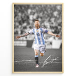 Indlæs billede til gallerivisning Lionel Messi Argentina celebration plakat with signature framed wall art
