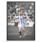 Indlæs billede til gallerivisning Lionel Messi Argentina celebration plakat with signature framed wall art
