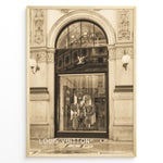 Indlæs billede til gallerivisning Fashion Plakat | Louis Vuitton Milan Galleria Storefront – Fashion Architecture Art Print Plakaty.dk | Sepia-toned image of the Louis Vuitton storefront at Galleria Vittorio Emanuele II in Milan, Italy.
