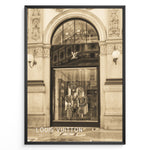 Indlæs billede til gallerivisning Fashion Plakat | Louis Vuitton Milan Galleria Storefront – Fashion Architecture Art Print Plakaty.dk | Sepia-toned image of the Louis Vuitton storefront at Galleria Vittorio Emanuele II in Milan, Italy.
