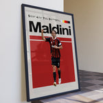 Indlæs billede til gallerivisning Fodbold plakat | Fodbold plakater | Paolo Maldini Fodbold Plakat | Legendarisk Tribute til Den Ægte Fan | Plakaty.dk
