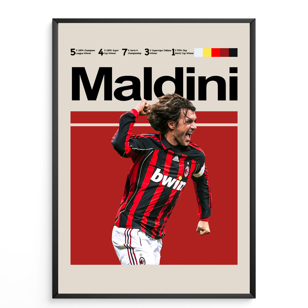 Fodbold plakat | Fodbold plakater | Paolo Maldini Fodbold Plakat | Legendarisk Tribute til Den Ægte Fan | Plakaty.dk