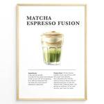 Indlæs billede til gallerivisning Matcha espresso fusion recipe illustration with layered matcha, milk, and espresso.
