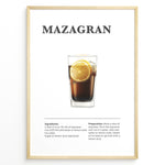 Indlæs billede til gallerivisning Mazagran iced coffee recipe illustration with espresso, lemon slice, and ice cubes.

