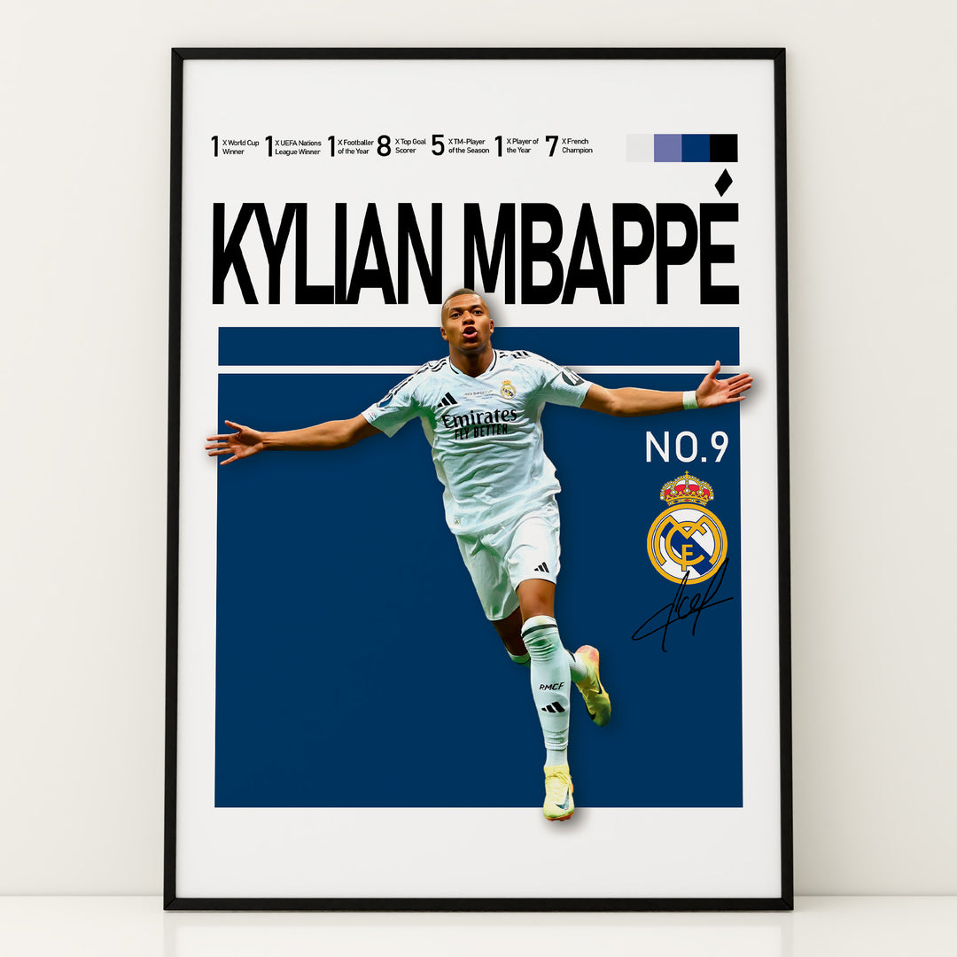 Fodbold plakat | Fodbold plakater | Kylian Mbappé Fodbold Plakat | Perfekt til Den Ægte Fan | Plakaty.dk