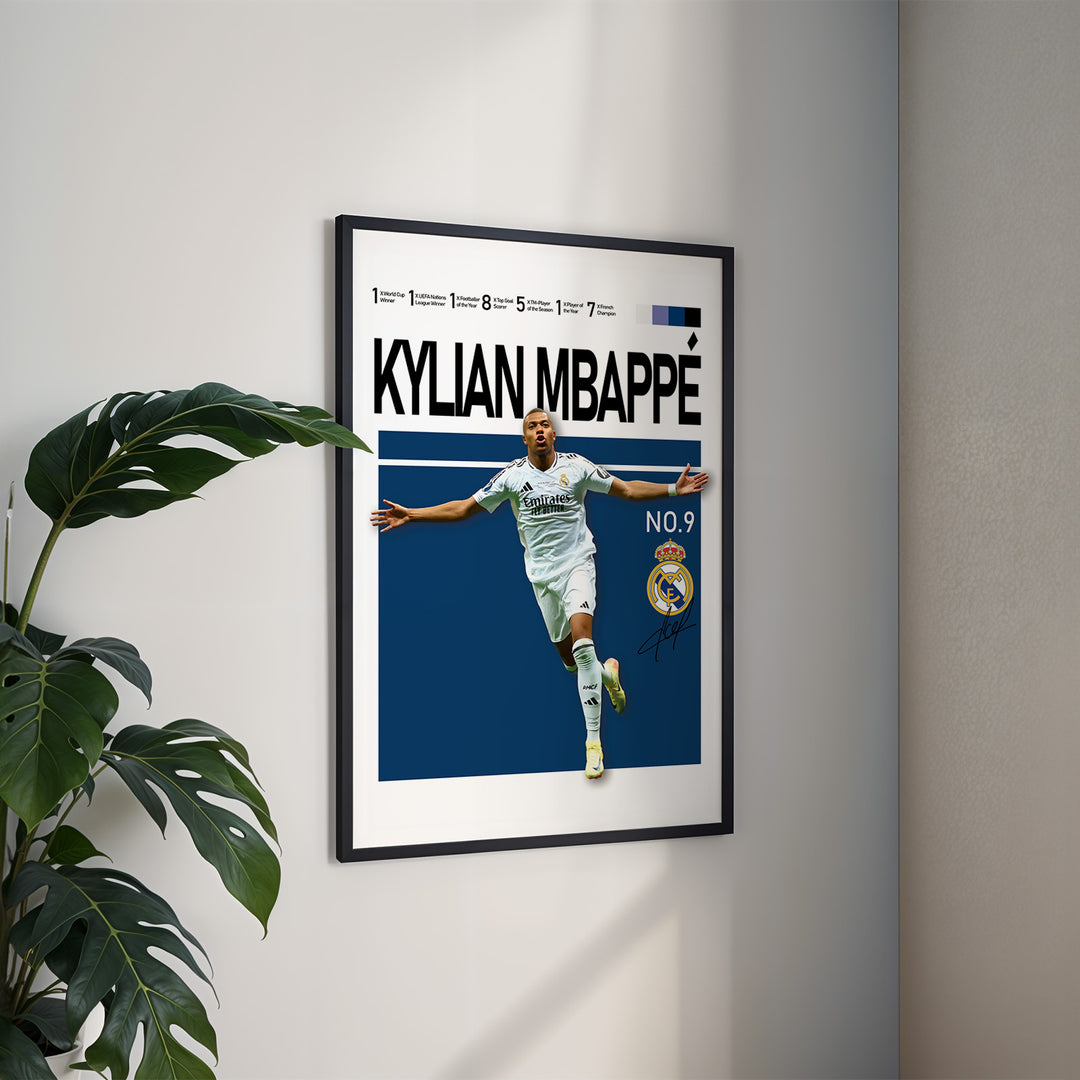 Fodbold plakat | Fodbold plakater | Kylian Mbappé Fodbold Plakat | Perfekt til Den Ægte Fan | Plakaty.dk