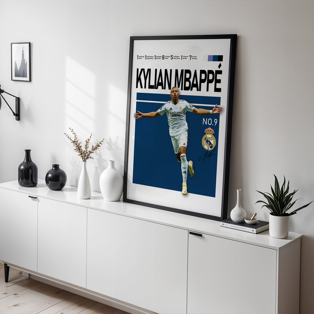 Fodbold plakat | Fodbold plakater | Kylian Mbappé Fodbold Plakat | Perfekt til Den Ægte Fan | Plakaty.dk