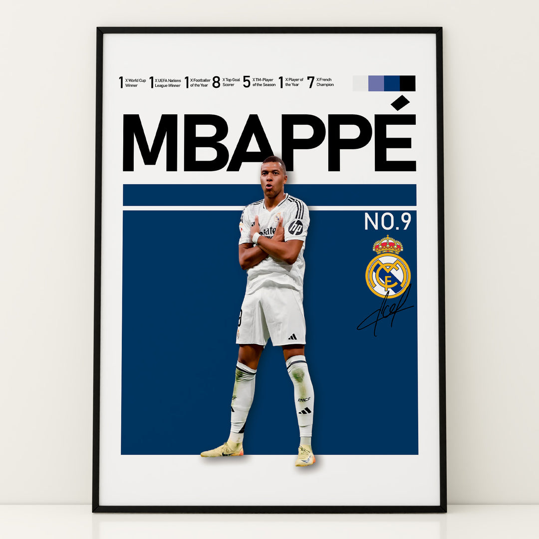 Fodbold plakat | Fodbold plakater | Kylian Mbappé Fodbold Plakat | Perfekt til Den Ægte Fan | Plakaty.dk