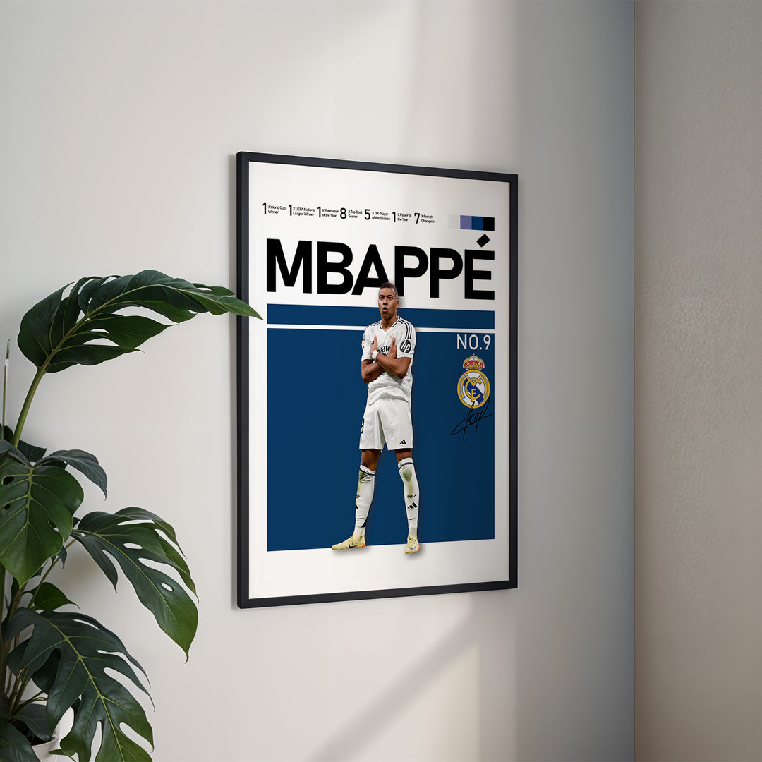 Fodbold plakat | Fodbold plakater | Kylian Mbappé Fodbold Plakat | Perfekt til Den Ægte Fan | Plakaty.dk