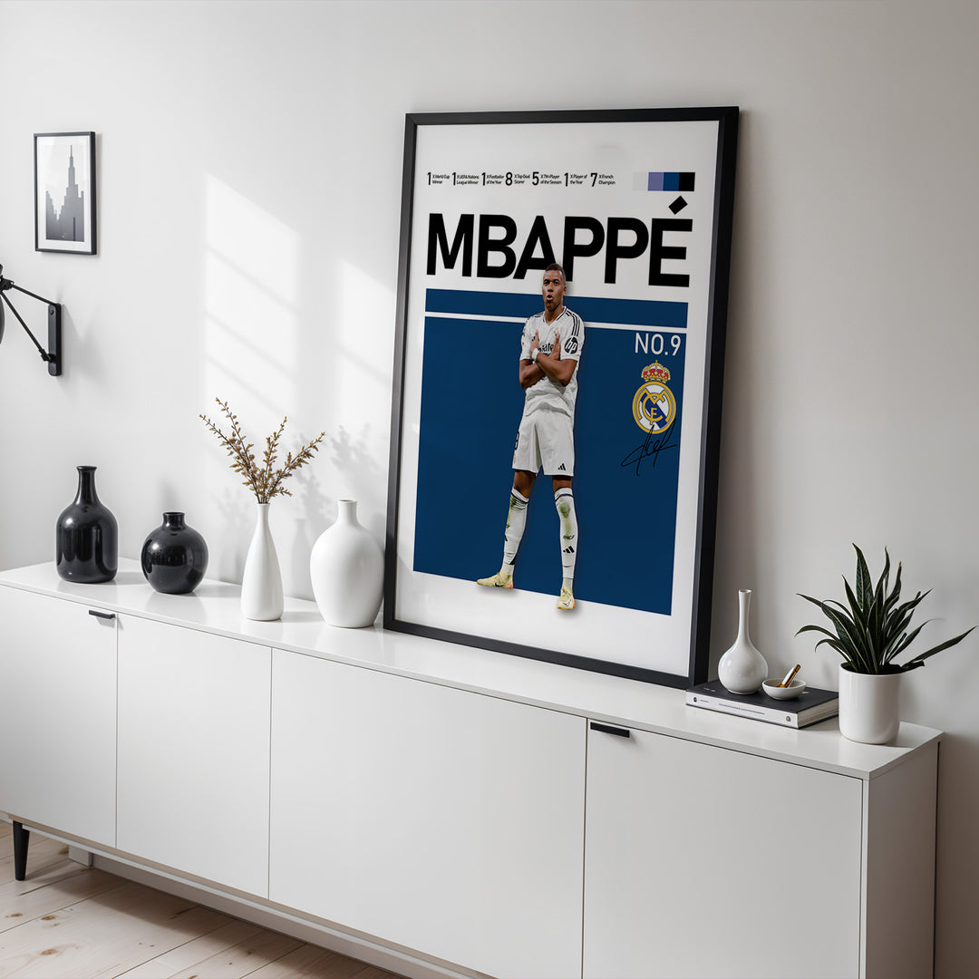 Fodbold plakat | Fodbold plakater | Kylian Mbappé Fodbold Plakat | Perfekt til Den Ægte Fan | Plakaty.dk