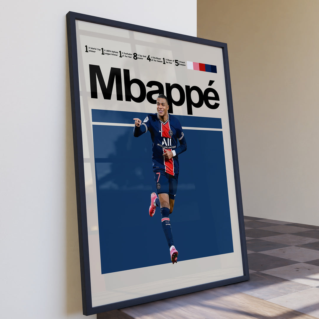 Fodbold plakat | Fodbold plakater | Kylian Mbappé Fodbold Plakat | Perfekt til Den Ægte Fan | Plakaty.dk