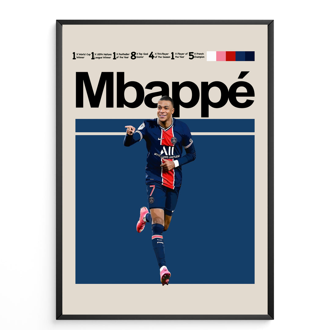 Fodbold plakat | Fodbold plakater | Kylian Mbappé Fodbold Plakat | Perfekt til Den Ægte Fan | Plakaty.dk