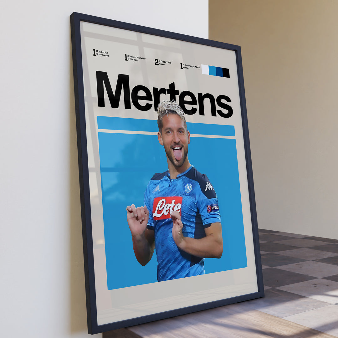 Fodbold plakat | Fodbold plakater | Dries Mertens Fodbold Plakat | Belgisk Målsluger, Elegance og Mål | Plakaty.dk