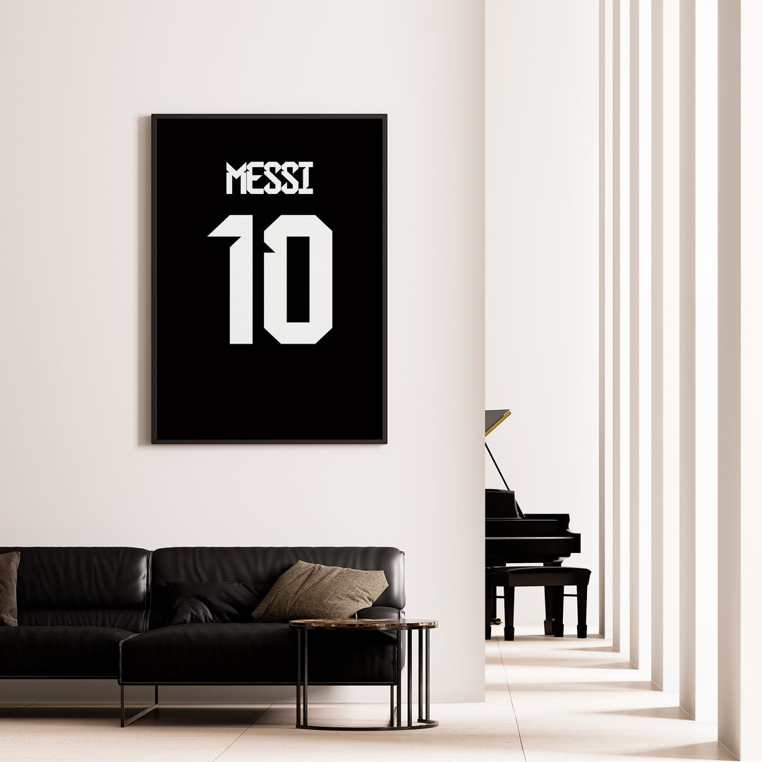 Lionel Messi Fodbold Plakat | Til FC Barcelona Fans | Tre plakater der hylder Lionel Messi med billede, citat og hans ikoniske nummer 10. Perfekt til fodboldfans og Messi-entusiaster.