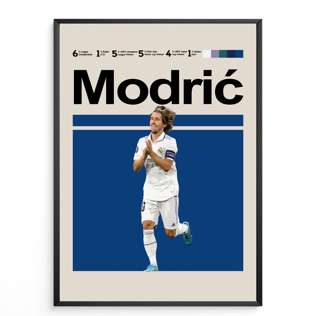 Fodbold plakat | Fodbold plakater | Luka Modric Fodbold Plakat | Midtbanemagikerens Hyldest til Den Ægte Fan | Plakaty.dk