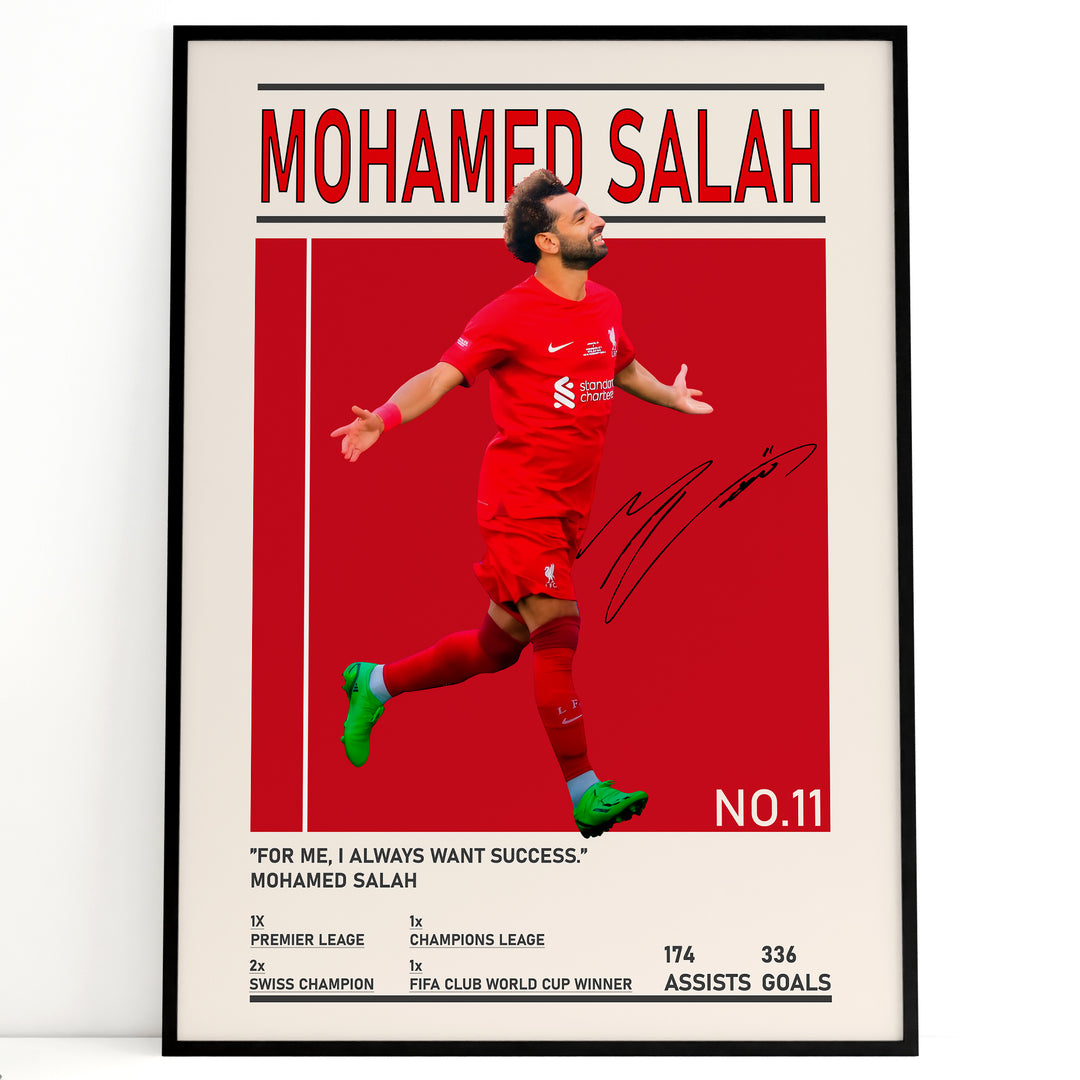 Fodbold plakat | Fodbold plakater | Mohamed Salah Fodbold Spiller Plakat | Perfekt til Passionerede Fans | Plakaty.dk