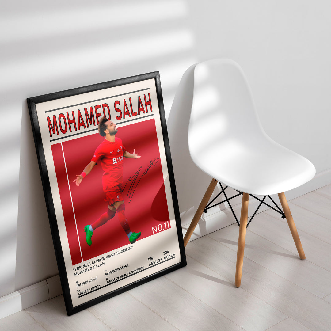 Fodbold plakat | Fodbold plakater | Mohamed Salah Fodbold Spiller Plakat | Perfekt til Passionerede Fans | Plakaty.dk