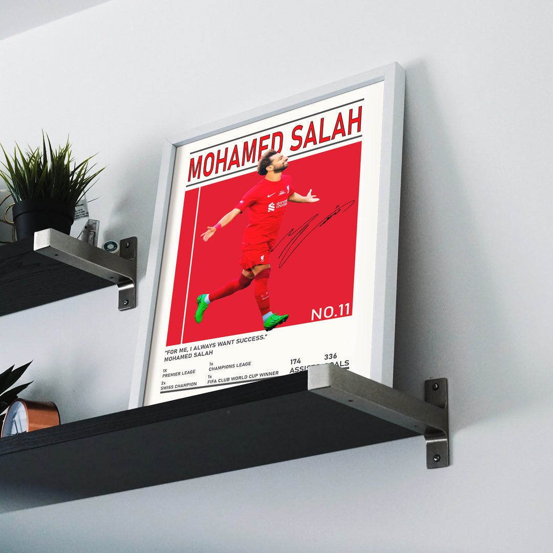 Fodbold plakat | Fodbold plakater | Mohamed Salah Fodbold Spiller Plakat | Perfekt til Passionerede Fans | Plakaty.dk