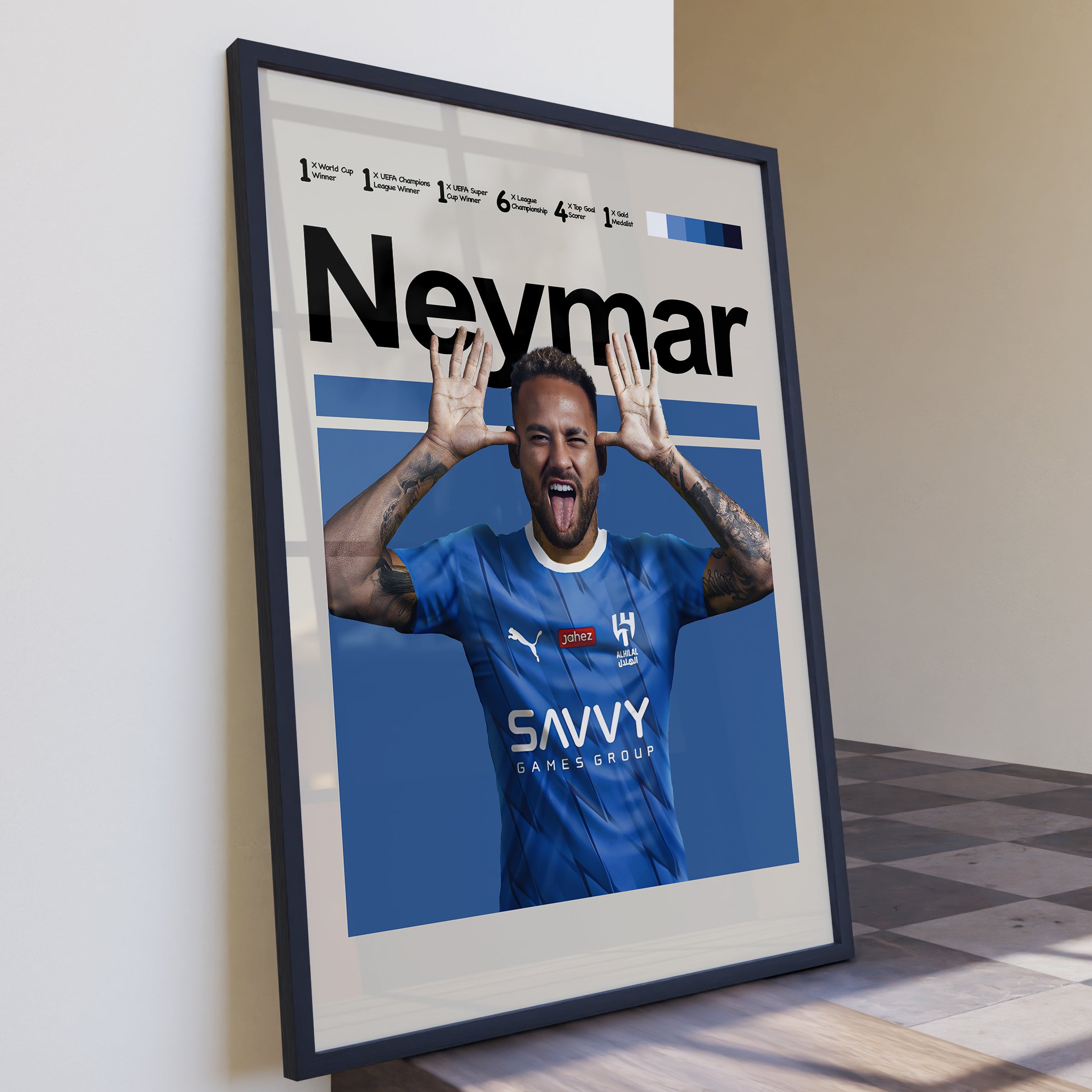 neymar fodboldspillere plakat fodboldplakat