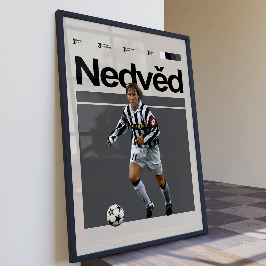 Fodbold plakat | Fodbold plakater | Pavel Nedvěd Fodbold Plakat | Tjekkiets Dribler og Juventus-Legende | Plakaty.dk