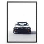 Indlæs billede til gallerivisning Front view illustration of a classic Toyota Celica in a framed poster.
