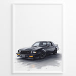 Indlæs billede til gallerivisning Illustration of a black Buick GNX muscle car on a white background

