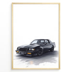Indlæs billede til gallerivisning Illustration of a black Buick GNX muscle car on a white background
