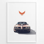 Indlæs billede til gallerivisning Illustration of a classic Pontiac Firebird Trans Am viewed from the front
