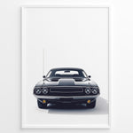 Indlæs billede til gallerivisning Front view illustration of a classic Dodge Challenger muscle car
