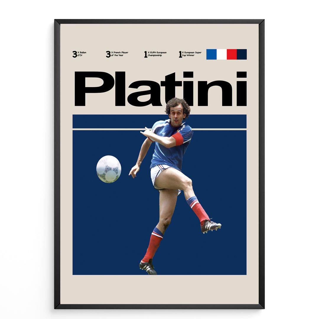 Fodbold plakat | Fodbold plakater | Michel Platini Fodbold Plakat | Legendarisk Tribute til Den Ægte Fan | Plakaty.dk