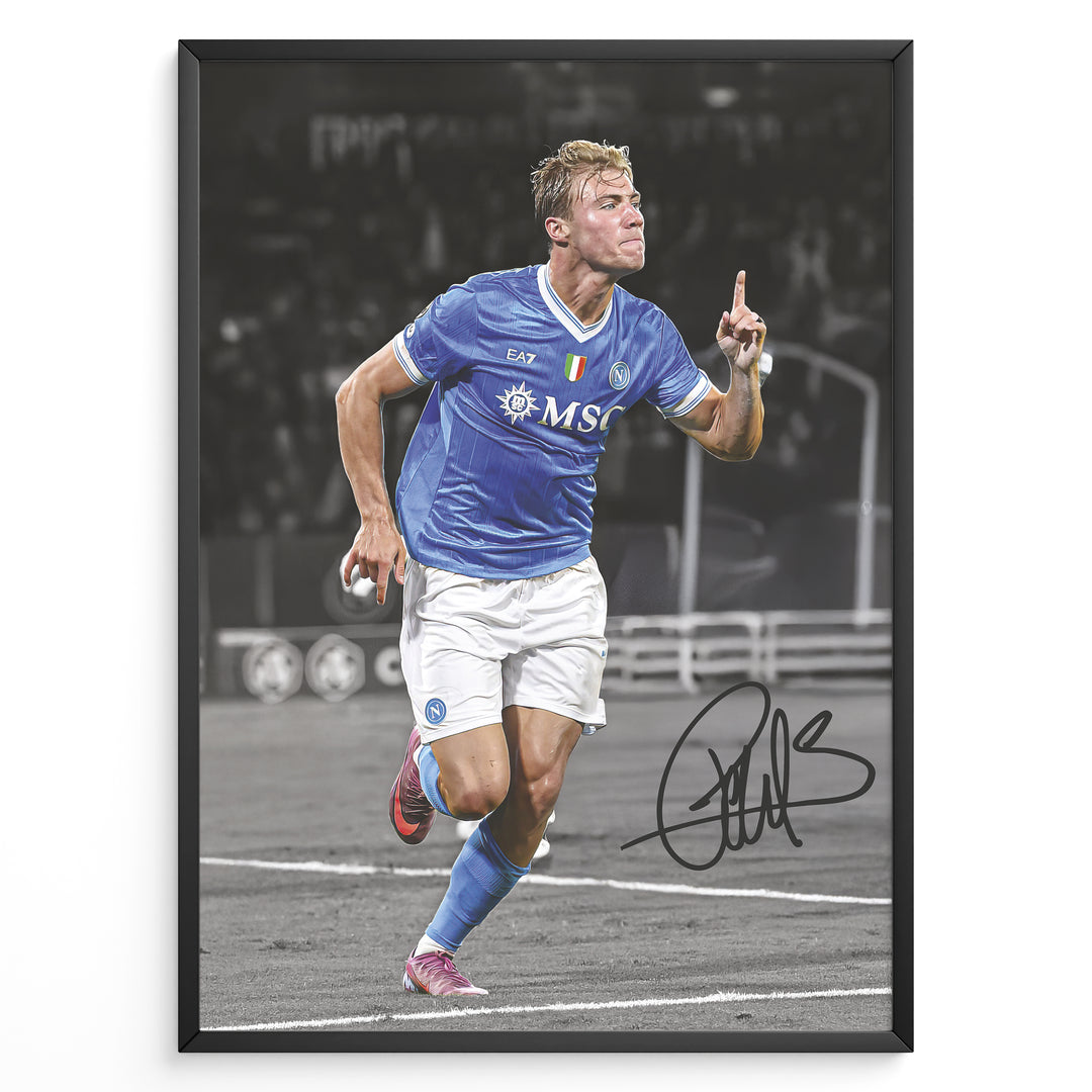 Fodbold plakat | Fodbold plakater | Rasmus Højlund Fodbold Plakat | Danmark | Perfekt til Den Ægte Fan | Plakaty.dk