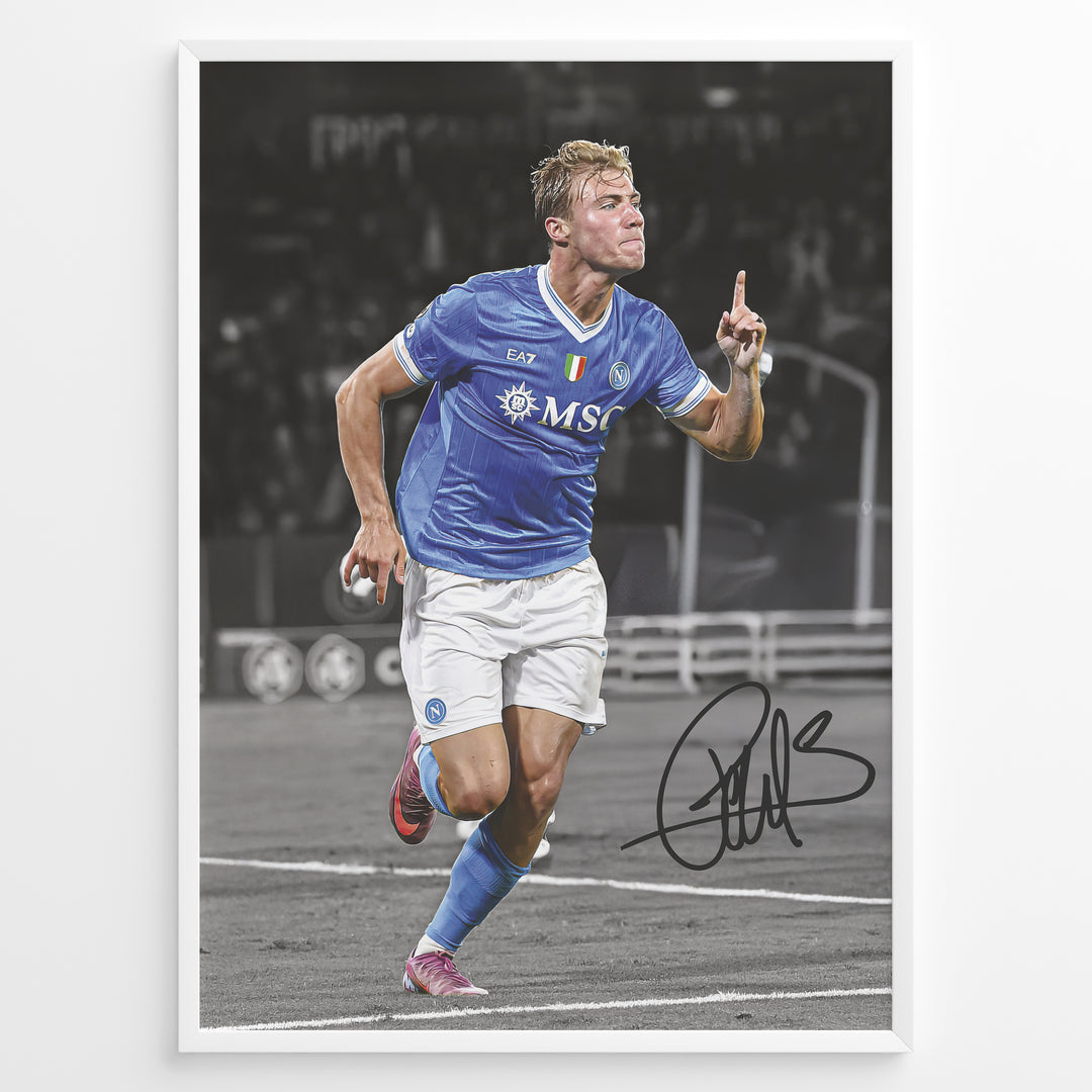 Fodbold plakat | Fodbold plakater | Rasmus Højlund Fodbold Plakat | Danmark | Perfekt til Den Ægte Fan | Plakaty.dk