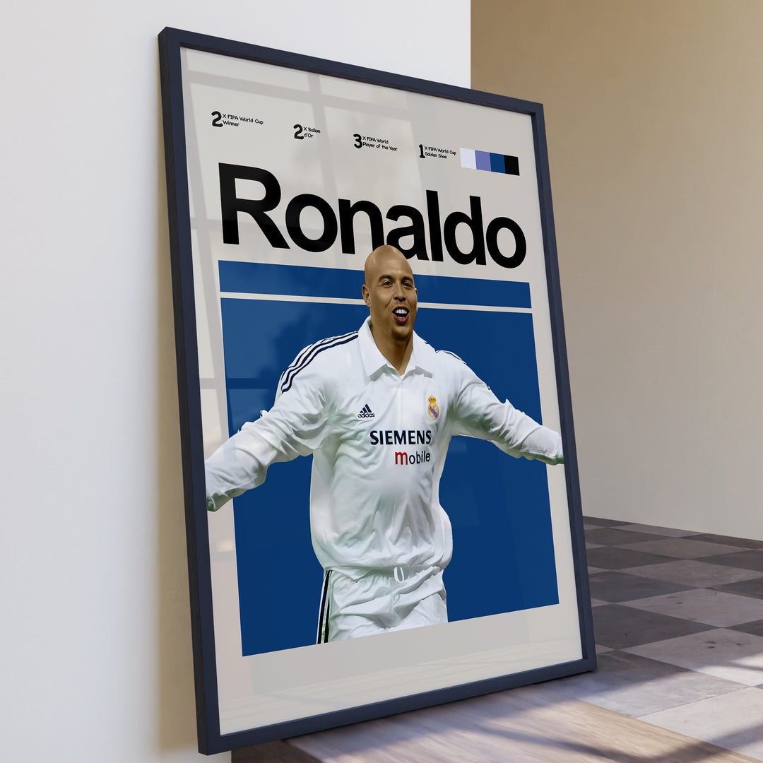 Fodbold plakat | Fodbold plakater | Ronaldo Nazário Fodbold Plakat 01 | Legendarisk Tribute til Den Ægte Fan | Plakaty.dk