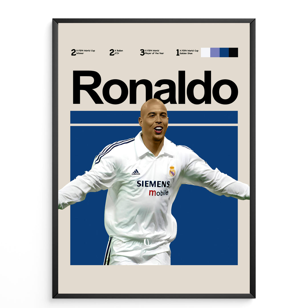 Fodbold plakat | Fodbold plakater | Ronaldo Nazário Fodbold Plakat 01 | Legendarisk Tribute til Den Ægte Fan | Plakaty.dk