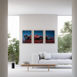 Indlæs billede til gallerivisning Scuderia Ferrari SF-24 Formula 1 car three-panel framed wall art plakat.
