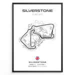 Indlæs billede til gallerivisning Silverstone Circuit Track Map Illustration Plakat
