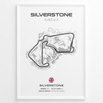 Indlæs billede til gallerivisning Silverstone Circuit Track Map Illustration Plakat
