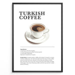 Indlæs billede til gallerivisning Minimalist illustration of traditional Turkish coffee served in a white cup with a saucer.
