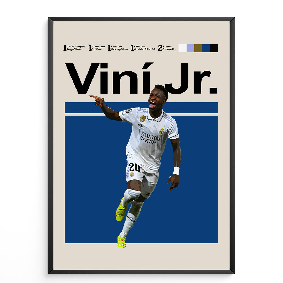 Fodbold plakat | Fodbold plakater | Vinícius Júnior Fodbold Plakat | Perfekt til Den Ægte Fan | Plakaty.dk