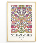 Indlæs billede til gallerivisning Framed William Morris Hyacinth 1887 floral art print plakat with colorful symmetrical flower and leaf design on a light background.
