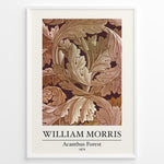 Indlæs billede til gallerivisning Framed William Morris Acanthus Forest 1874 art print plakat with intricate leaf patterns in brown and beige tones.
