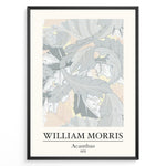 Indlæs billede til gallerivisning Framed William Morris Acanthus 1875 art print plakat with soft grey and beige leafy botanical pattern.
