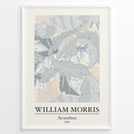 Indlæs billede til gallerivisning Framed William Morris Acanthus 1875 art print plakat with soft grey and beige leafy botanical pattern.
