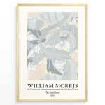 Indlæs billede til gallerivisning Framed William Morris Acanthus 1875 art print plakat with soft grey and beige leafy botanical pattern.

