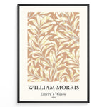 Indlæs billede til gallerivisning Framed William Morris Emery’s Willow 1874 art print plakat with yellow willow leaves and branches on a beige background.
