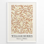 Indlæs billede til gallerivisning Framed William Morris Emery’s Willow 1874 art print plakat with yellow willow leaves and branches on a beige background.
