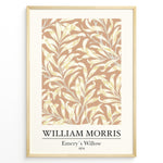 Indlæs billede til gallerivisning Framed William Morris Emery’s Willow 1874 art print plakat with yellow willow leaves and branches on a beige background.
